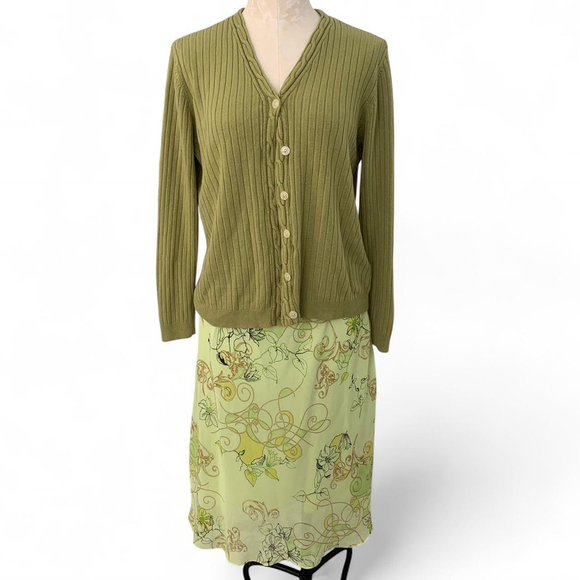 Vintage y2k Classic Elements Green Cardigan - Size L - Picture 1 of 4